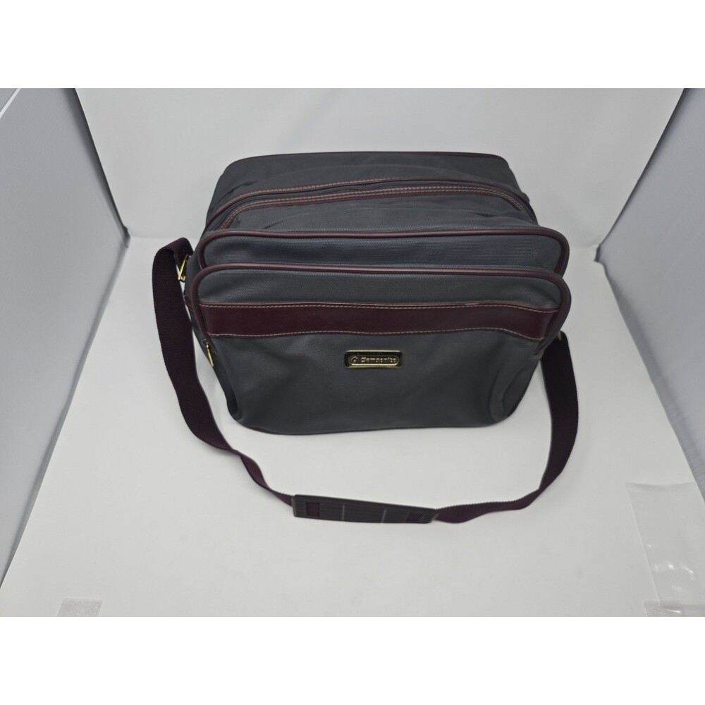 Samsonite Vintage Series 2100 Shoulder Tote Carryon Travel Bag Dark Gray Maroon